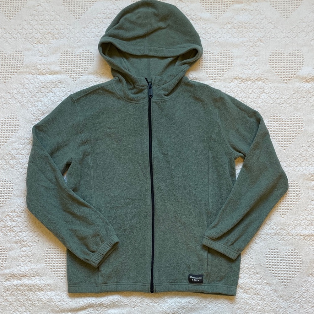 Abercrombie & Fitch Green Full Zip Fleece Hoodie